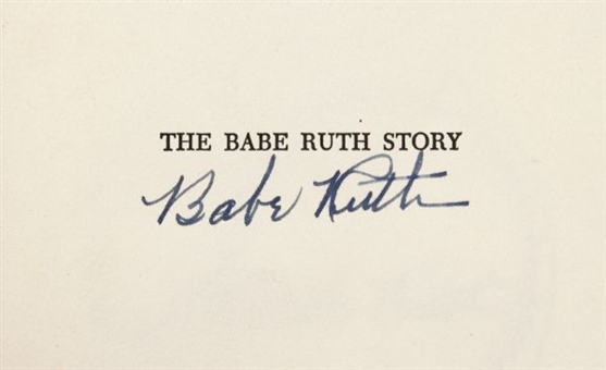 Babe Ruth Signed First Edition "The Babe Ruth Story" Book